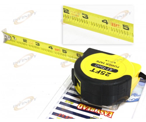 SAE HD 25 ft x 1"TAPE MEASURING COMMERCIAL GRADE RULE MEASURER W/LOCK